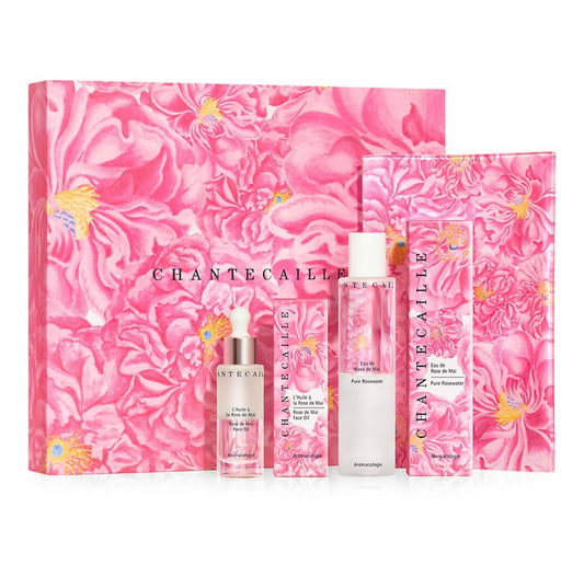 Chantecaille 4-Piece Limited Edition Chantecaille x John Derian Rose de Mai Harvest Tray, Pure Rosewater & Rose de Mai Face Oil