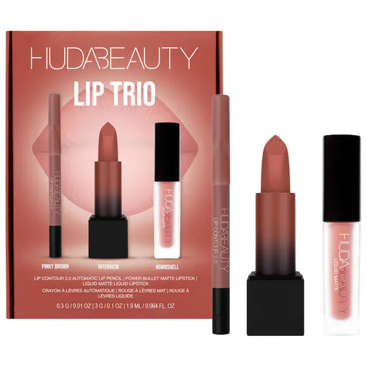 HUDA BEAUTY Bombshell Lip Trio Set