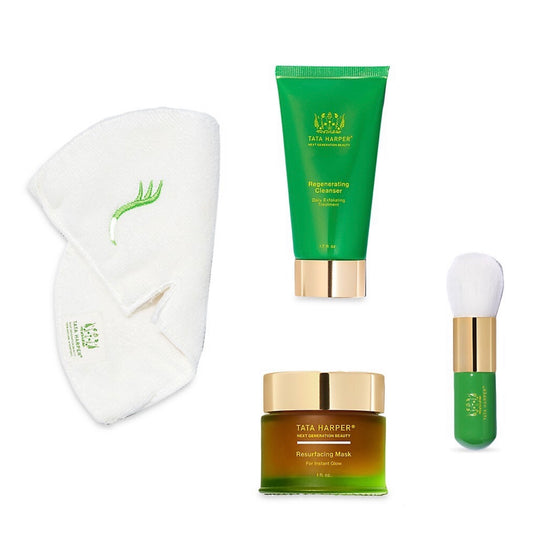TATA HARPER, THE GLOW FACIAL 4pc SET