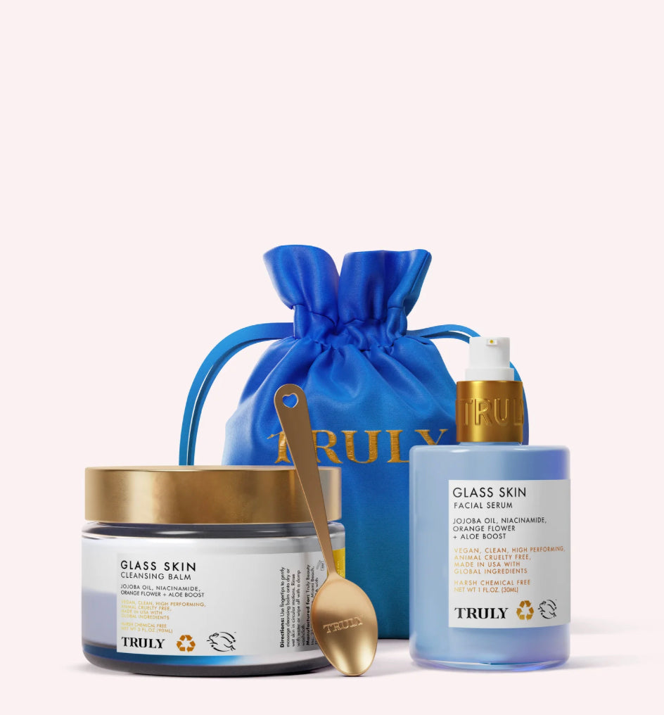 TRULY BEAUTY, Glass Skin Set Plump And Clear Cleansing Balm + Facial Serum