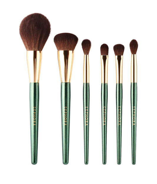 SEPHORA COLLECTION, ALL WRAPED UP 6 pc MAKEUP BRUSH SET