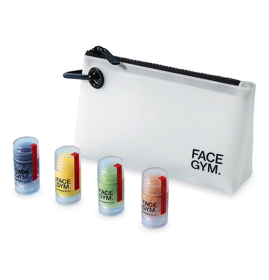 FACE GYM, 5 PIECE MINI TRAINING STICK & WHITE POUCH KIT