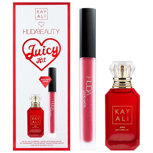 HUDA BEAUTY, EDEN JUICY APPLE 01 MINI PERFUME AND LIP SET, KAYALI