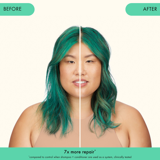 amika The Kure Bond Repair Refillable Shampoo Bottle and Pouch Set