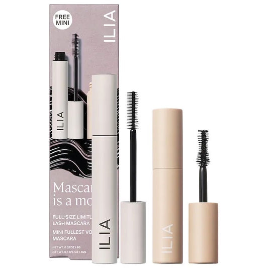 ILIA, MASCARA IS A MOOD SET FULL SIZE LIMITLESS LASH MASCARA + MINI FULLEST MASCARA