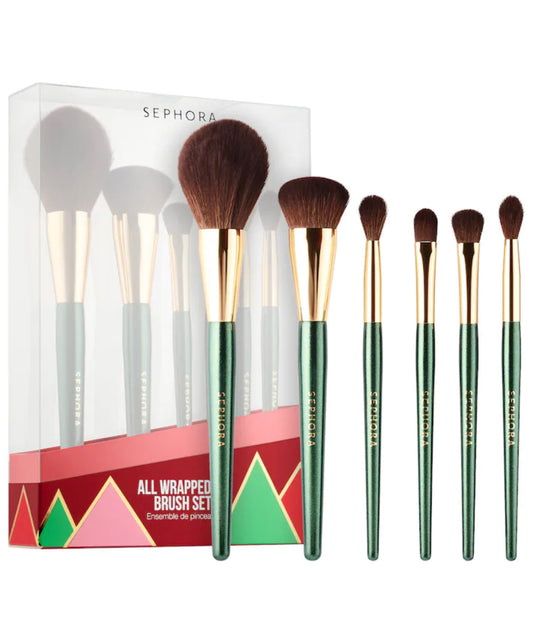 SEPHORA COLLECTION, ALL WRAPED UP 6 pc MAKEUP BRUSH SET