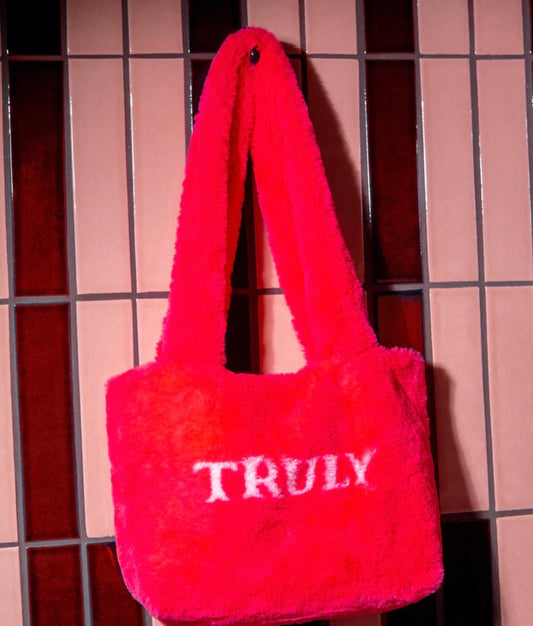 TRULY BEAUTY, PINK FUZZY BAG