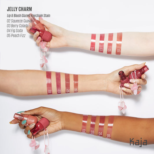 Kaja Jelly Charm Glazed Lip Stain & Blush With Keychain,