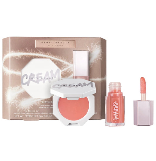 FENTY BEAUTY BY RIHANNA, RESTING PEACH FACE CREAM BLUSH & MINI GLOSS BOMB CREAM DUO