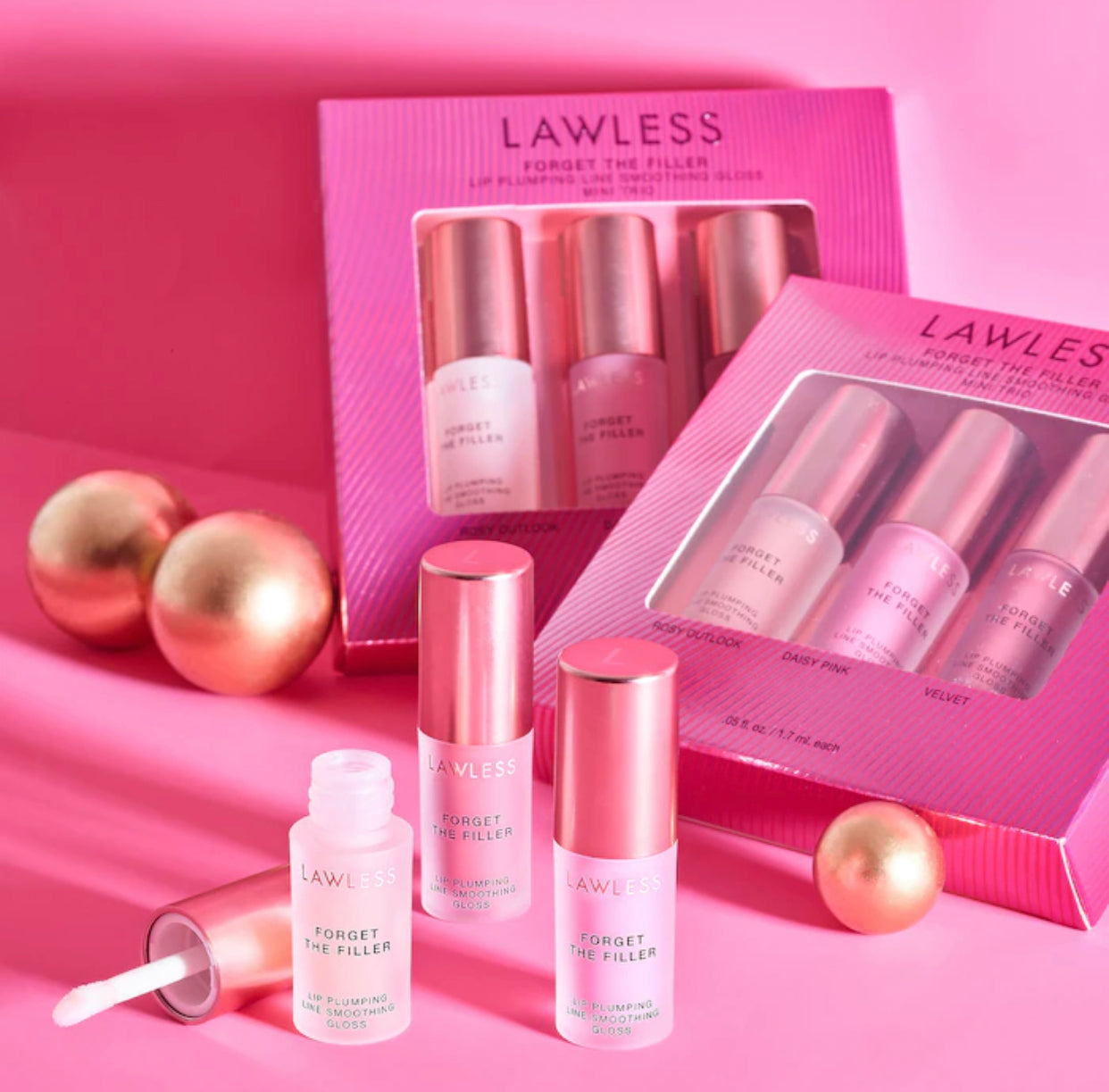 LAWLESS, MINI FORGET THE FILLER LIP PLUMPER TRIO