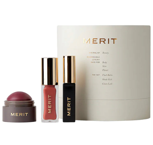 MERIT, THE HOLIDAY ESSENTIALS FACE SET
