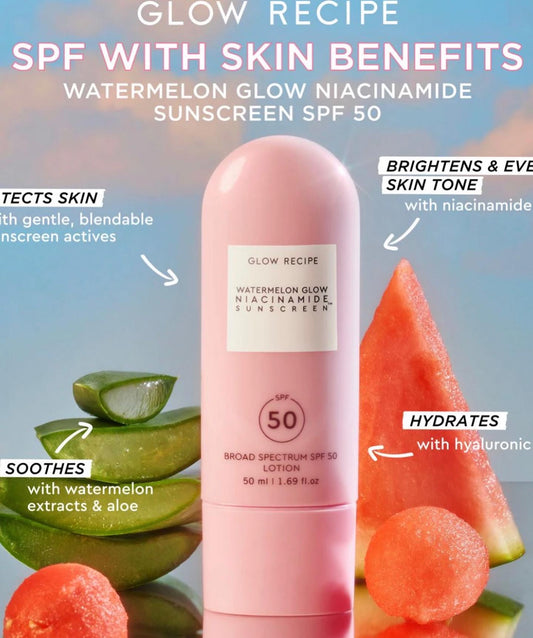 GLOW RECIPE, NEW RELEASE!!! WATERMELON GLOW NIACINAMIDE SUNSCREEN SPF 50