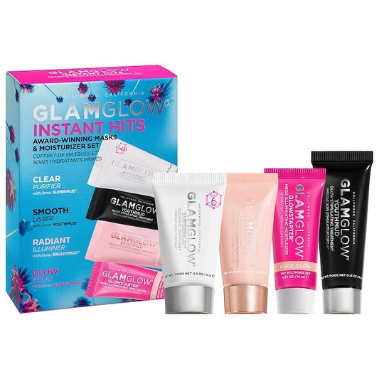GLAMGLOW, INSTANT HITS FACE MASK & MOISTURIZER SET, SUPERMUD®