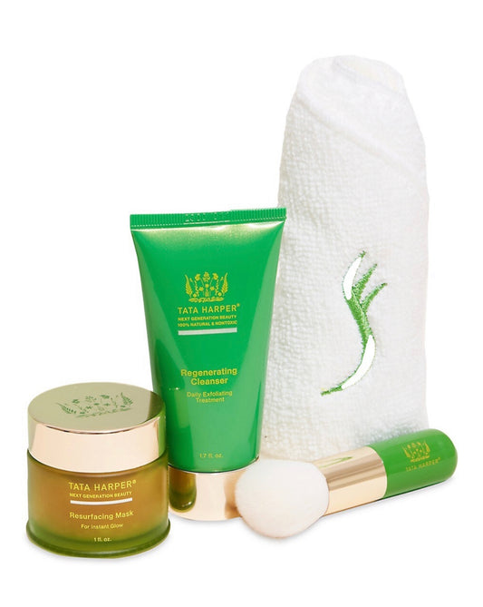 TATA HARPER, THE GLOW FACIAL 4pc SET
